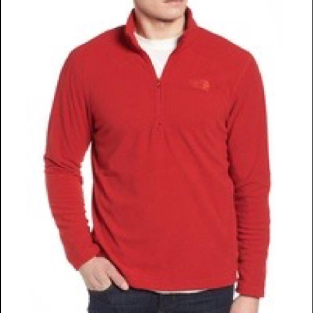 THE NORTH FACE Women's Large "Glacier" Red Fleece 1/4 Zippered Jacket